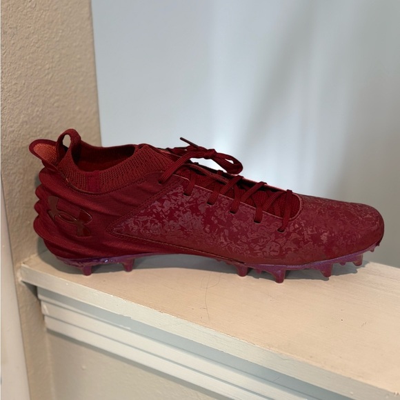 Under Armour Blur Smoke 2.0 MC Suede Mens Size 14 Football Cleats Maroon NEW - Picture 3 of 9